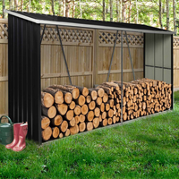 IDMarket - Capannone per tronchi in acciaio zincato grigio da 4 m³