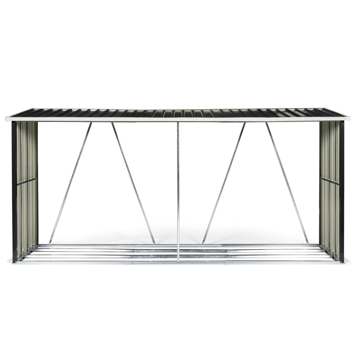 IDMarket - Capannone per tronchi in acciaio zincato grigio da 4 m³