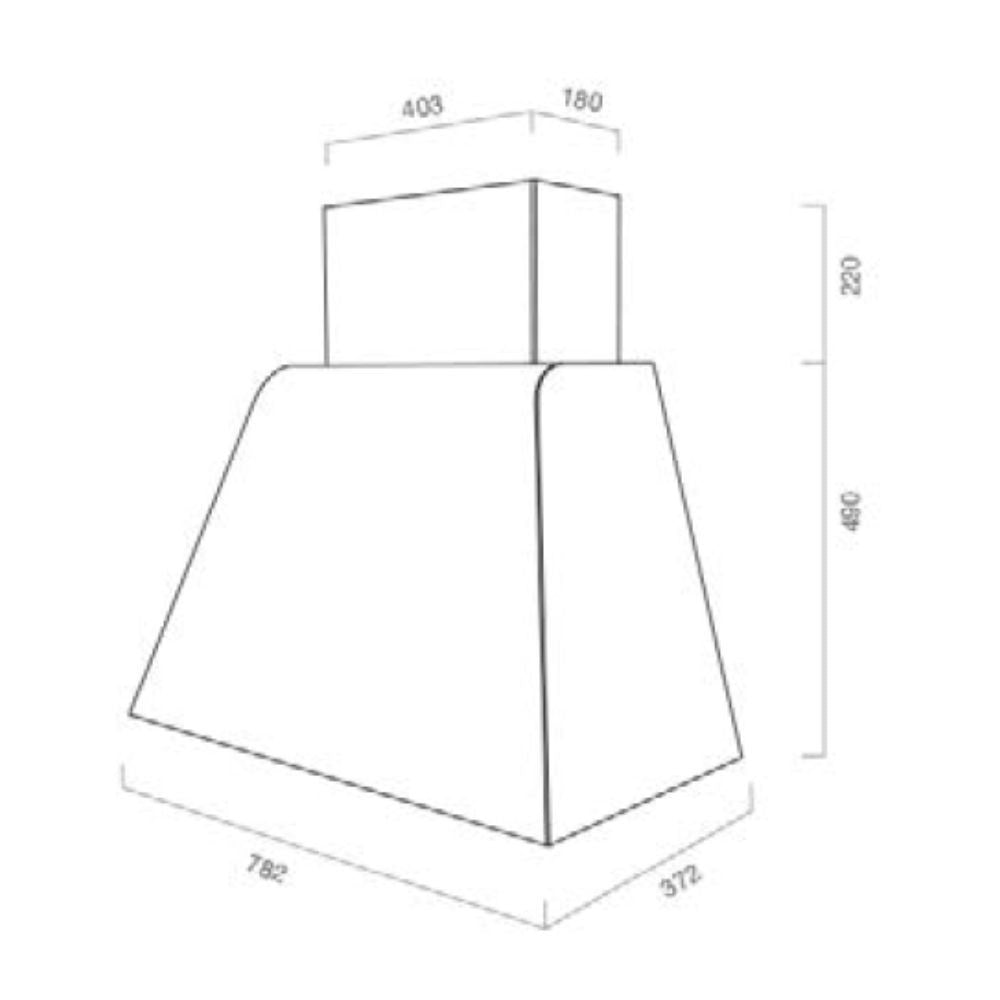 Cappa a parete piombo ghisa Svevo80 Samet