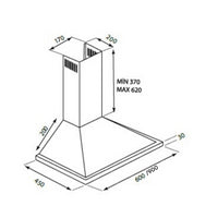 Cappa a piramide 60 cm Eolo 60 nera Samet