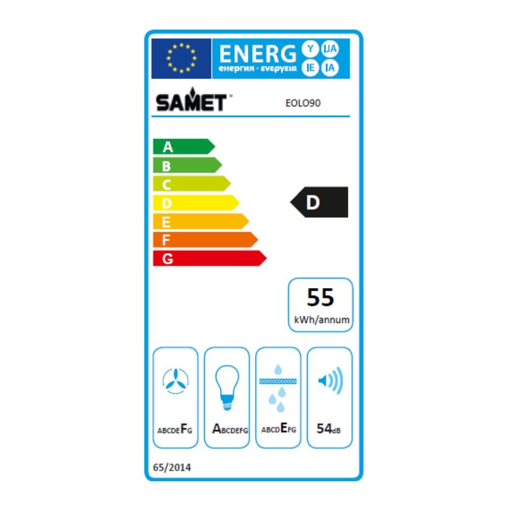 Cappa a piramide 90 cm Eolo90 inox Samet