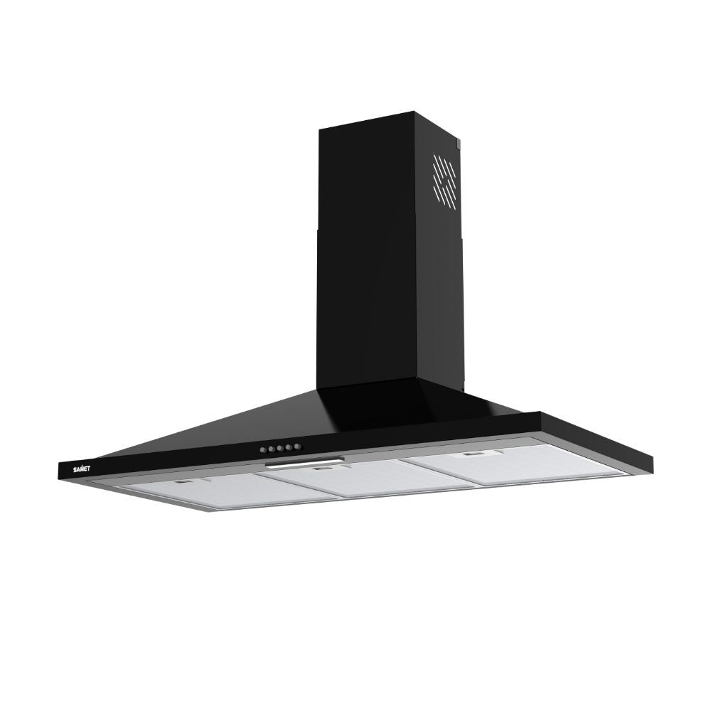 Cappa a piramide 90 cm Eolo90 Samet colore nero