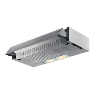 Samet, Cappa Aspirante da Incasso 90 cm Estraibile con Luce LED e Potenza 300 m³/h, Colore Alluminio, 90x30x15 cm