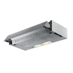 Samet, Cappa Aspirante da Incasso 90 cm Estraibile con Luce LED e Potenza 300 m³/h, Colore Alluminio, 90x30x15 cm