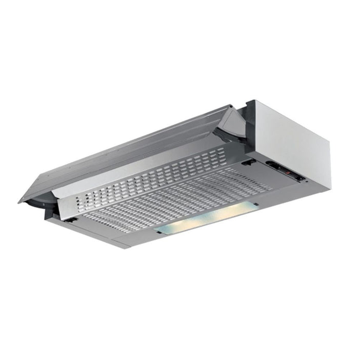 Samet, Cappa Aspirante da Incasso 90 cm Estraibile con Luce LED e Potenza 300 m³/h, Colore Alluminio, 90x30x15 cm