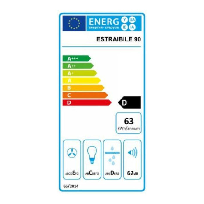 Samet, Cappa Aspirante da Incasso 90 cm Estraibile con Luce LED e Potenza 300 m³/h, Colore Alluminio, 90x30x15 cm