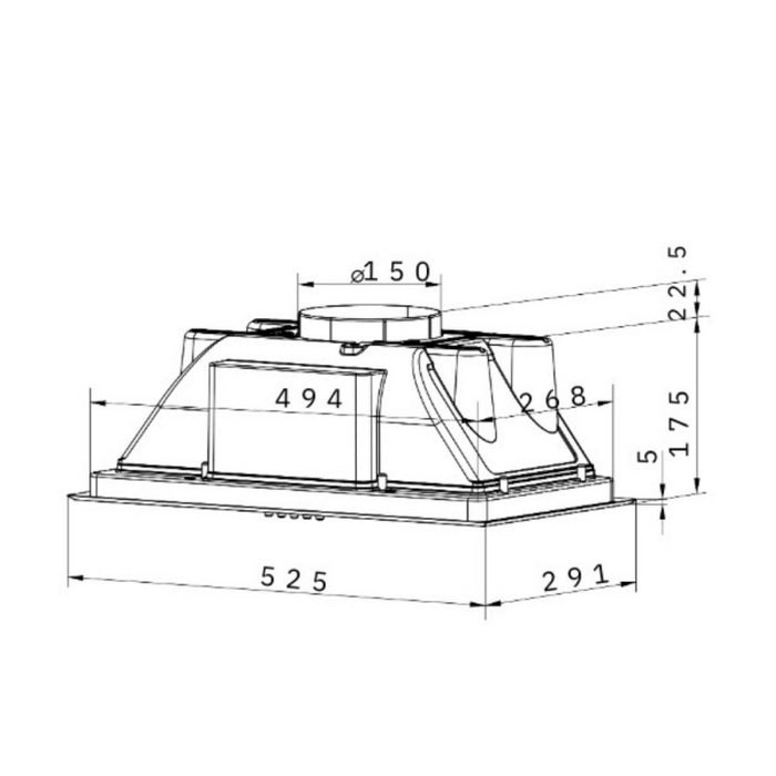 Cappa incasso Samet Gruppo Basic 52 inox classe C