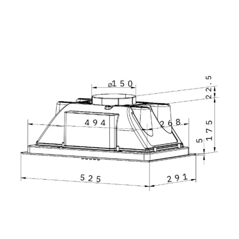 Cappa incasso Samet Gruppo Basic 52 inox classe C