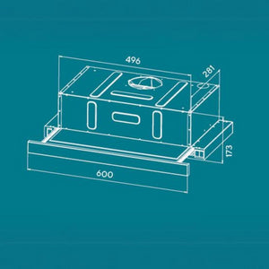 Cappa Samet New Slim sottopensile potenza aspirante 250 m3/h 60 nero con frontalino inox