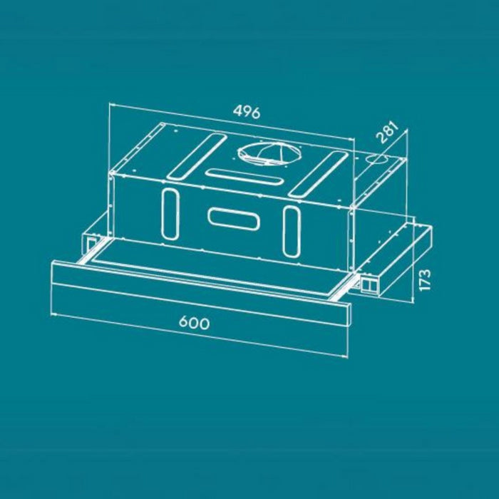 Cappa Samet New Slim sottopensile potenza aspirante 250 m3/h 60 nero con frontalino inox