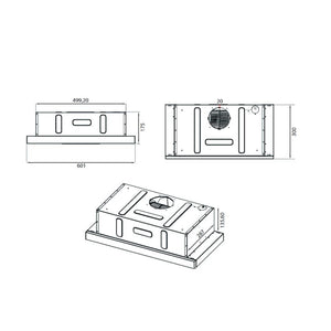 Cappa sottopensile NEWSLIM60 nero con frontalino estraibile inox Samet