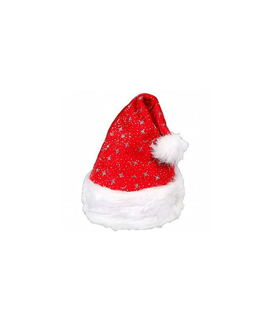 Cappello Cappellino Babbo Natale Glitterato Rosso Abbigliamento Natalizio         