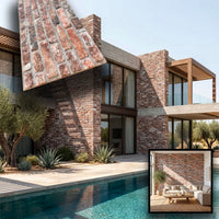 CAPPOTTO esterno - interno isolante in STYROFOAM 3D spess.2cm (120x50cm) con resine e malta Mattoni ossidati