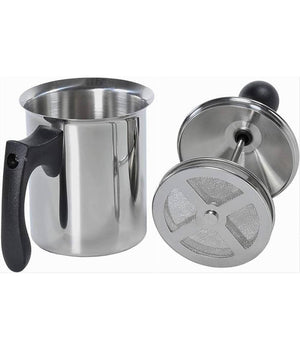 Cappucciniera Con Doppio Filtro 3 Tazze Da 40 Cl In Acciaio Utensile Colazione         
