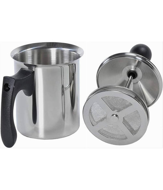 Cappucciniera Con Doppio Filtro 3 Tazze Da 40 Cl In Acciaio Utensile Colazione         