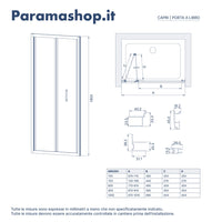 Porta doccia 80 cm apertura a libro vetro trasparente | Capri