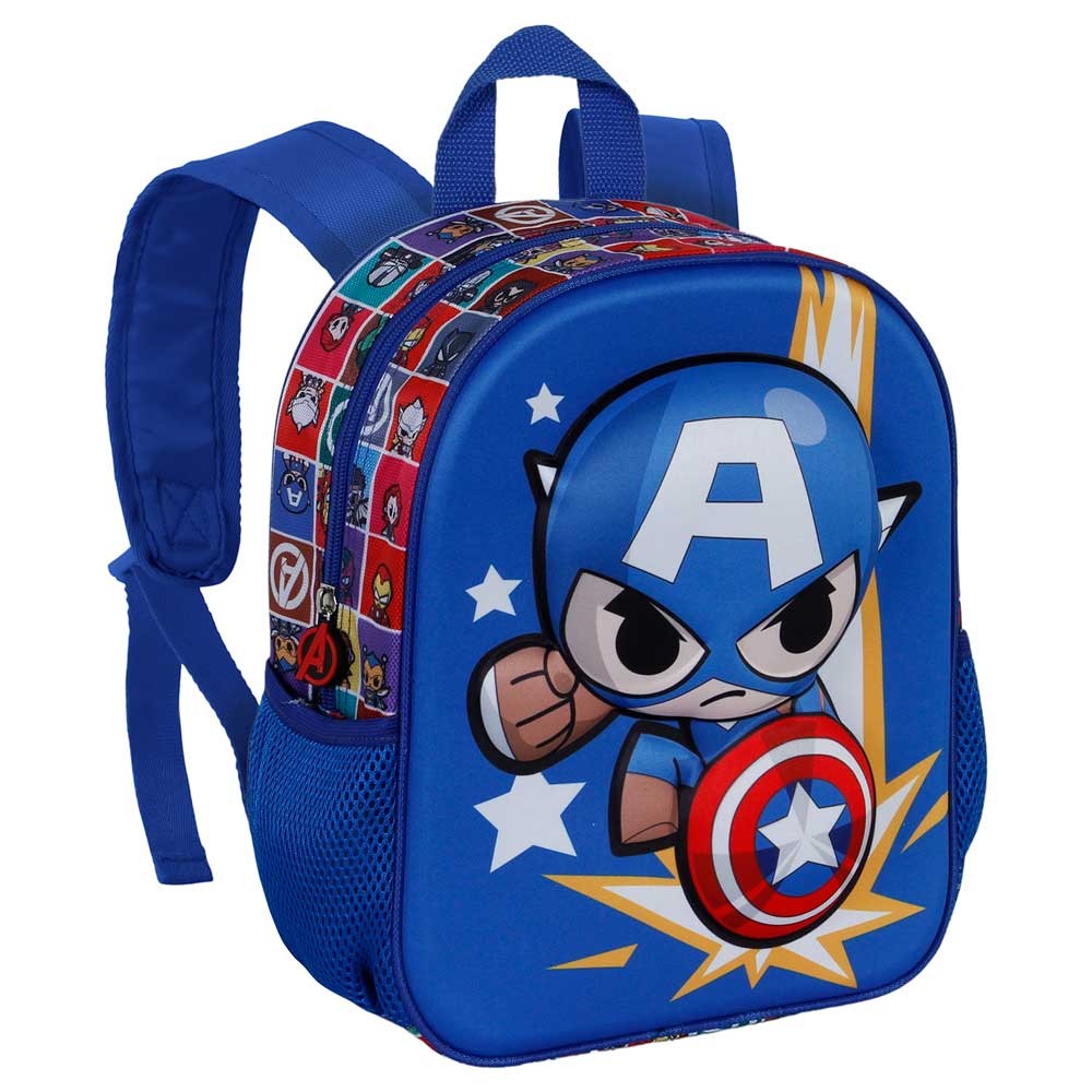 CAPTAIN AMERICA ZAINO ZAINETTO SCUOLA ASILO BLU 3D PICCOLO CAPITAN AMERICA PUNCH - ZENCOCCO