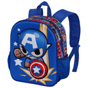CAPTAIN AMERICA ZAINO ZAINETTO SCUOLA ASILO BLU 3D PICCOLO CAPITAN AMERICA PUNCH - ZENCOCCO