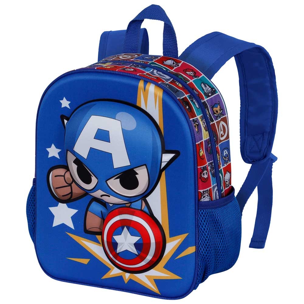 CAPTAIN AMERICA ZAINO ZAINETTO SCUOLA ASILO BLU 3D PICCOLO CAPITAN AMERICA PUNCH - ZENCOCCO
