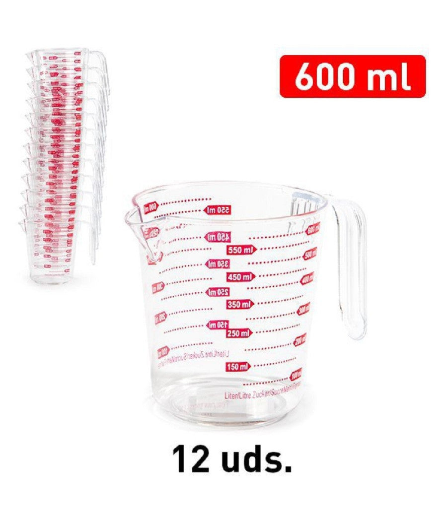 Caraffa Brocca In Plastica Graduata Misurino Dosatore 600 Ml Manico 12065         