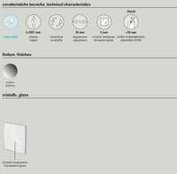 Parete Doccia Walk In H200 Anticalcare 6mm Trasparente - 140 cm