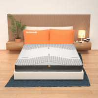 Materasso Molle Insacchettate e Memory Una Piazza e mezza 120x195, alto 25 cm - Rivestimento Carbon. | Zefiro