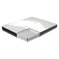 Materasso Molle Insacchettate e Memory Matrimoniale 165x200, alto 25 cm - Rivestimento Carbon. | Zefiro