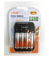 Carica Batterie Pile Aa Aaa 4 Slot Zn422-a5 + 4 Pile Stilo 4800mha Ricaricabili         