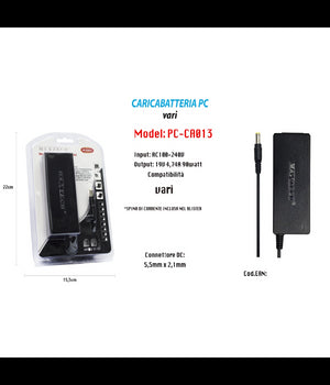 Caricabatteria Alimentatore Pc Notebook 19v 90w Batteria Ricambio Maxtech Pc-ca013         