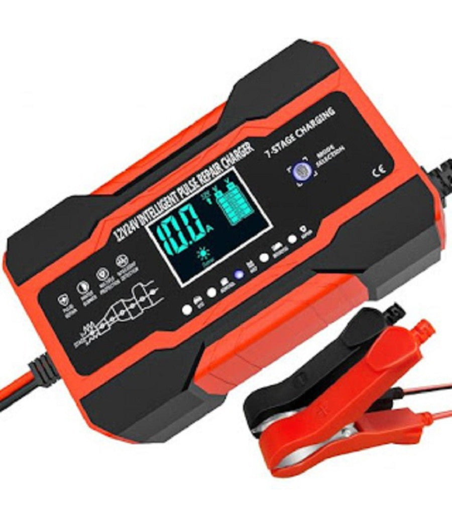 Caricabatteria Auto 12v 10a/24v 5a Ricarica Rapida 7 Stadi Display Lcd Q-dp1210         