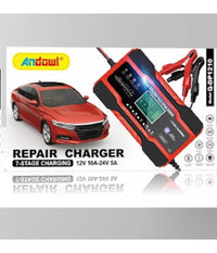 Caricabatteria Auto 12v 10a/24v 5a Ricarica Rapida 7 Stadi Display Lcd Q-dp1210         