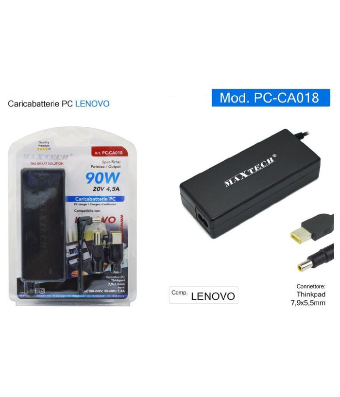 Caricabatteria Pc Adattatore Alimentatore 90w Pc-ca018 Compatibile Lenovo Thinkpad         