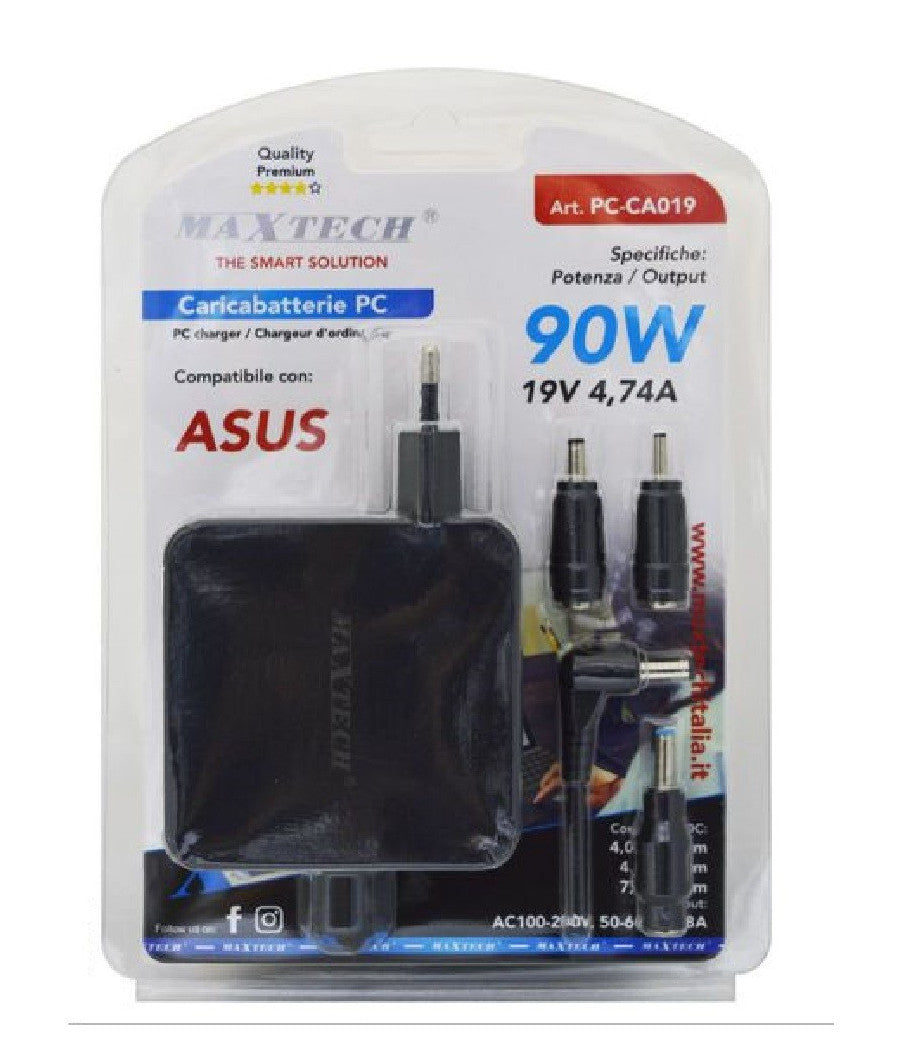 Caricabatteria Pc Compatibile Asus Alimentatore 19v 4.74a 90w Connettori Pc-ca019         