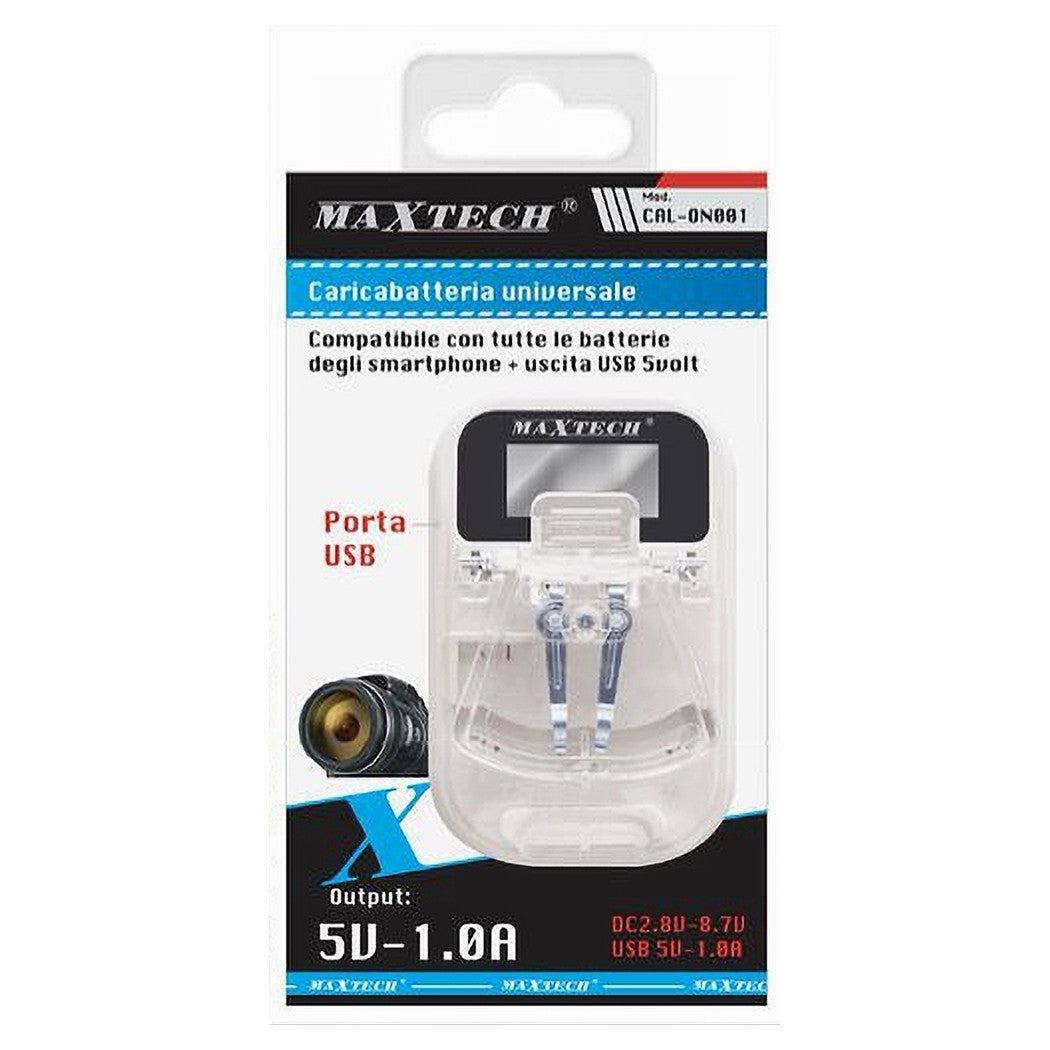 Caricabatteria Universale Caricatore Lcd Usb Per Cellulare Fotocamera Maxtech Cal-on001         
