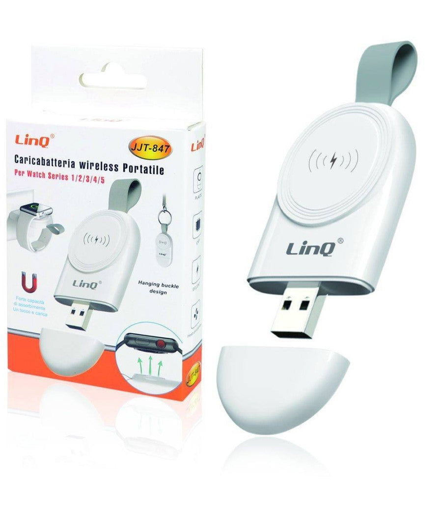 Caricabatteria Wireless Portatile Magnetico Usb Per Watch 1 2 3 4 5 2a Jjt-847         