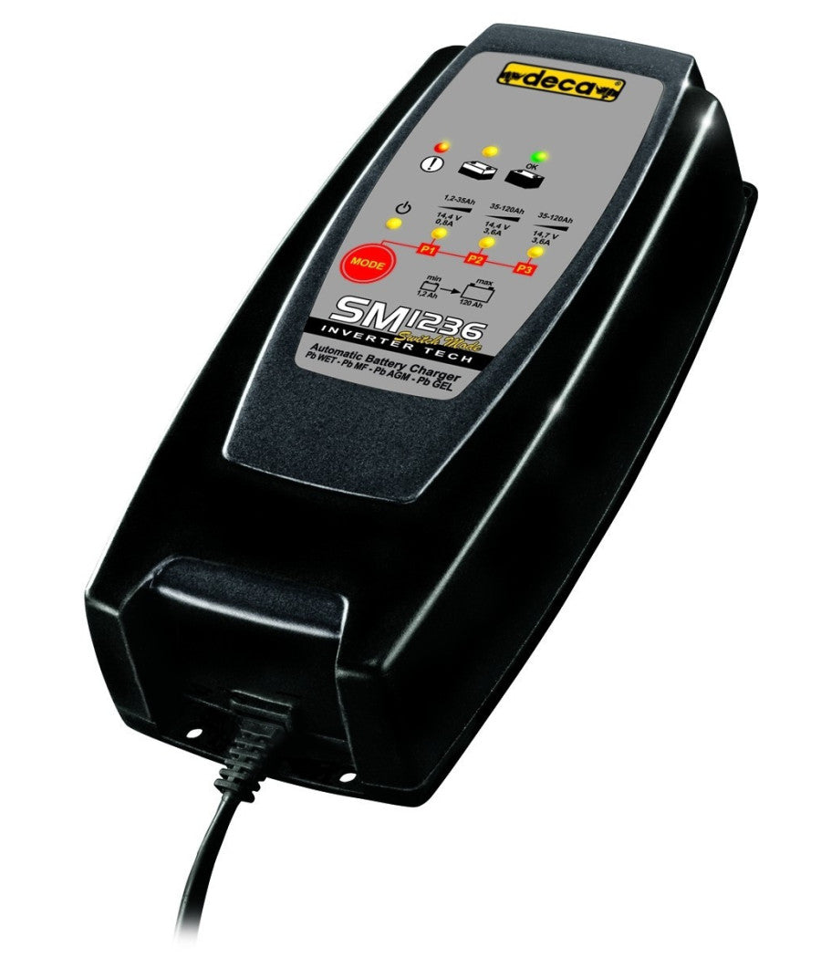 Caricabatterie 1.2ah A 120a Deca Sm1236 Per Moto E Auto Di Piccola/media Cc 12v         