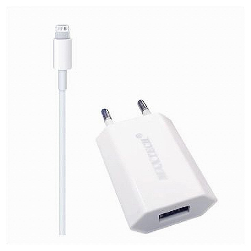Caricabatterie 2x1 Lightning Maxtech Con Adattatore Per Iphone 5v-1500ma 1mt Ms-t005         