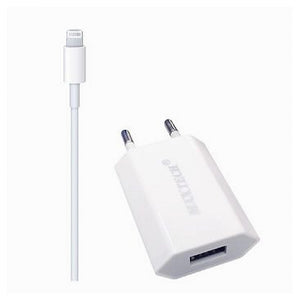 Caricabatterie 2x1 Lightning Maxtech Con Adattatore Per Iphone 5v-1500ma 1mt Ms-t005         
