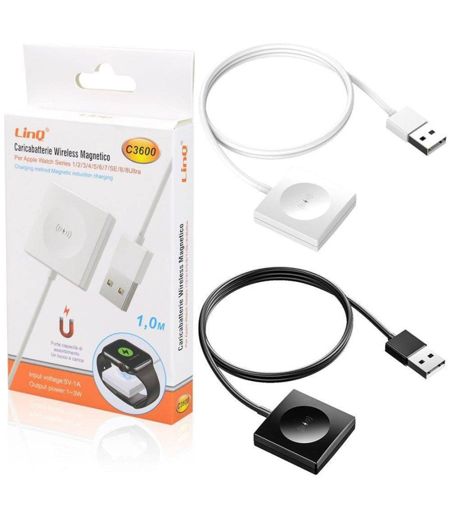 Caricabatterie Ad Induzione Wireless Magnetico 5v-1a 1 Mt Per Apple Watch C3600         
