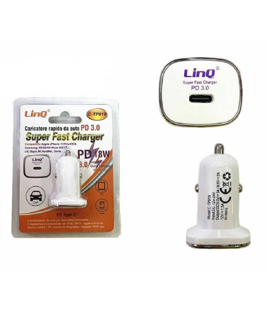 Caricabatterie Adattatore Rapido Da Auto Pd Type-c 3.0 Super Fast 18 W C-tp918         