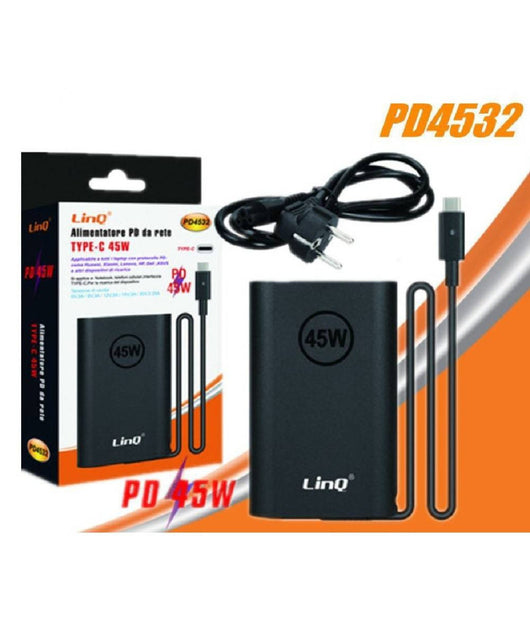 Caricabatterie Alimentatore Da Rete Pd Type-c 45w Per Computer Portatili Pd4532         