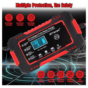 Trade Shop - Caricabatterie Auto 6a 12v Mantenitore Batteria Compensazione Temperatura Moto Tosaerba Barca -        