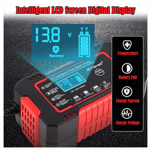 Trade Shop - Caricabatterie Auto 6a 12v Mantenitore Batteria Compensazione Temperatura Moto Tosaerba Barca -        