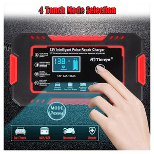 Trade Shop - Caricabatterie Auto 6a 12v Mantenitore Batteria Compensazione Temperatura Moto Tosaerba Barca -        