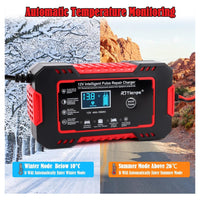 Trade Shop - Caricabatterie Auto 6a 12v Mantenitore Batteria Compensazione Temperatura Moto Tosaerba Barca -        