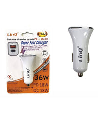 Caricabatterie Caricatore Da Auto Adattatore Ultra Rapido Pd + Qc 3.0 36w C-4a36         