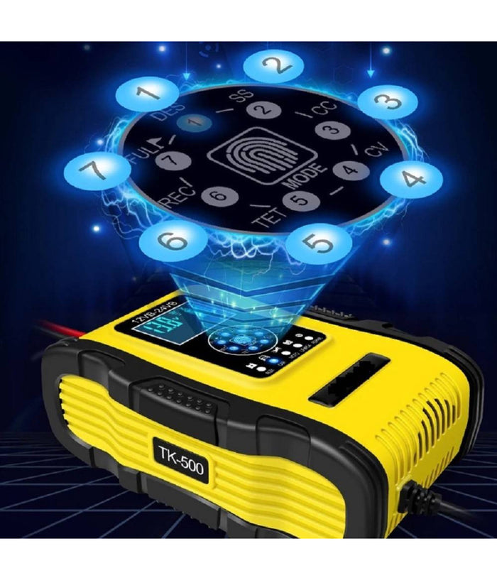 Caricabatterie Intelligente Avviatore Emergenza Batteria Auto 12v-18a 24v-9a Tk500         