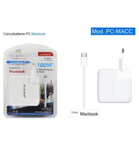 Caricabatterie Pc Compatibile Per Macbook Con Connettore Type-c Pd100w Pc-macc         