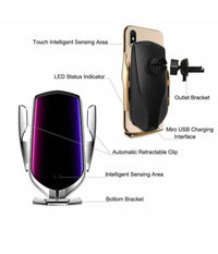 Caricabatterie Per Auto Wireless Supporto Smartphone R1 Con Sensore Di Apertura         