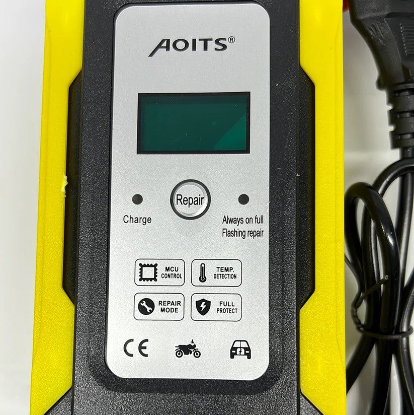 Caricabatterie per batterie al piombo 10A 12Volt AOITS DISPLAY CON PINZE IT-1022 - ZENCOCCO